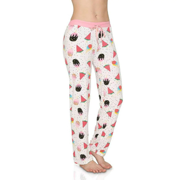 Victoria's Collection Ice Cream Pattern Lounge Pants - Women's Size L- White - Picture 1 of 10